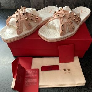Valentino Rockstud Crossover Slides